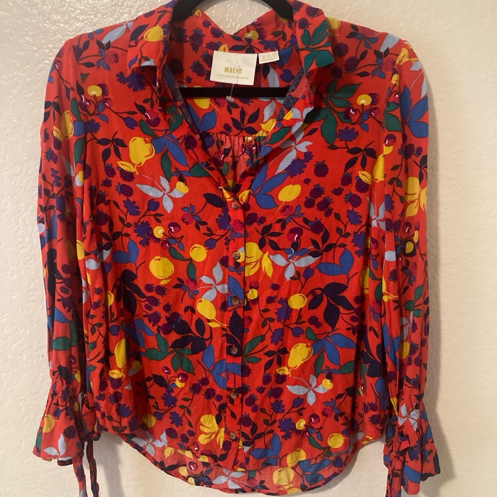 Anthropologie Multicolor Floral Blouse